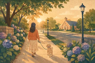 Early Morning Prayer Walk Garden Path