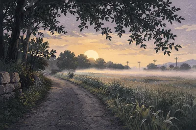 Early Morning Prayer Path in Korean Countryside
