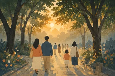 Peaceful Early Morning Prayer Walk Path