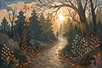 Dawn Prayer Walk on Woodland Path