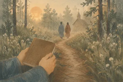 Misty Korean Prayer Walk at Sunrise