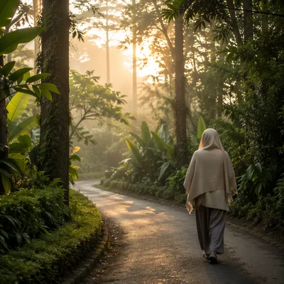 Early Morning Prayer Walk in Korean Retreat
