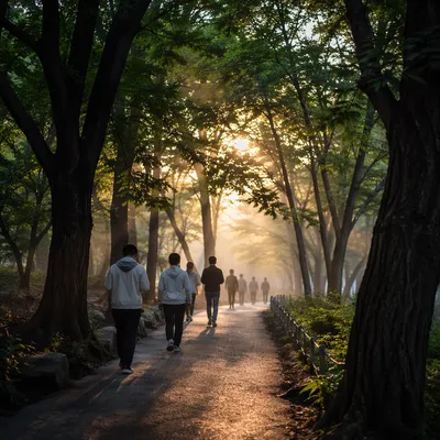 Early Morning Prayer Walk Forest Path