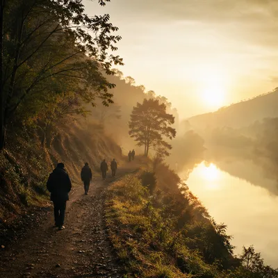 Early Morning Prayer Walk in Korean Mountains