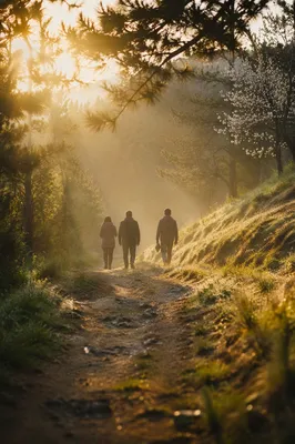 Early Morning Prayer Walk Through Pine Path