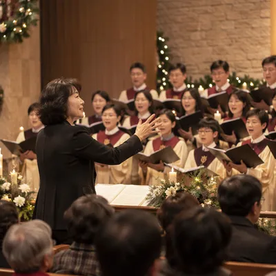 Korean Choir Christmas Performance in Sanctuary