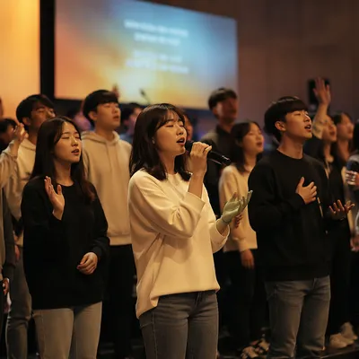 Korean Youth Worship Gathering at Dusk