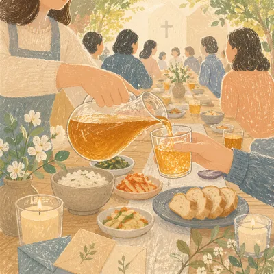Korean Church Mission Fundraiser Dinner Table