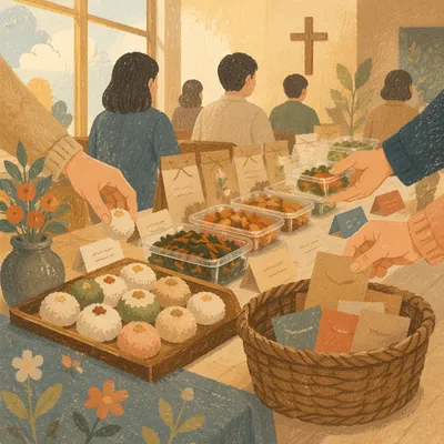 Korean Church Mission Fundraiser Fellowship Table