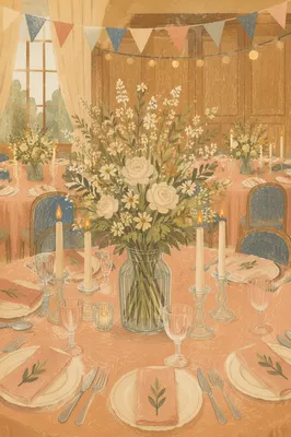 Elegant Mission Fundraiser Table in Korean Church