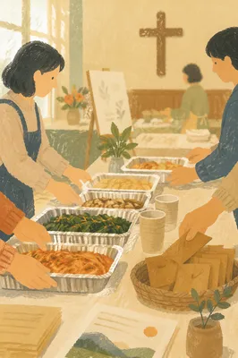 Korean Church Mission Fundraiser Fellowship Table
