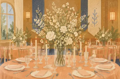 Elegant Mission Fundraiser Table in Korean Church