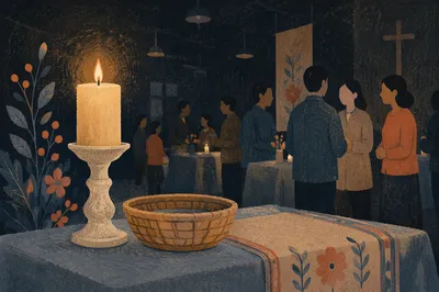 Korean Church Mission Fundraiser Candle Table