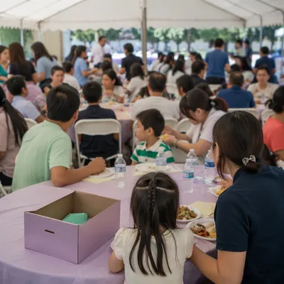 Korean Church Mission Fundraiser Lunch Table