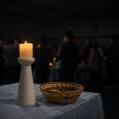 Mission Fundraiser Table in Korean Church Hall