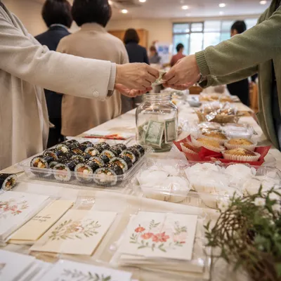 Korean Church Mission Fundraiser Table Scene