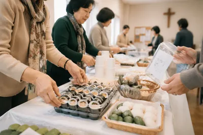 Korean Church Mission Fundraiser Table Scene