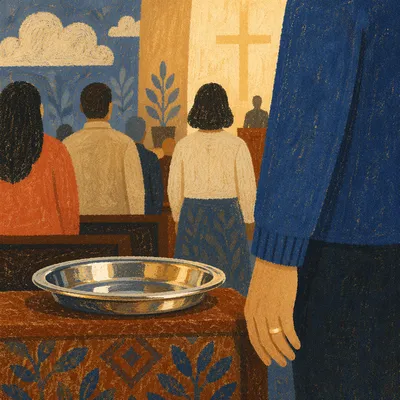 Offering Plate in Korean Church Service