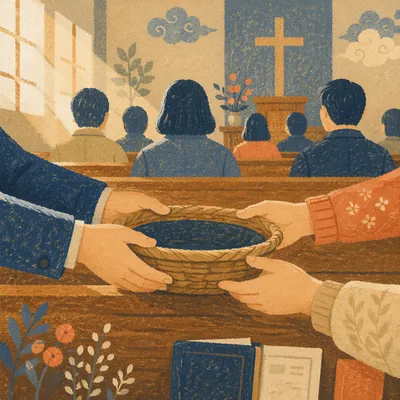 Korean Church Offering Basket Passing