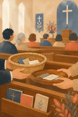 Offering Basket Passed in Korean Church