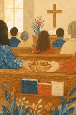 Sunday Offering Basket in Korean Church