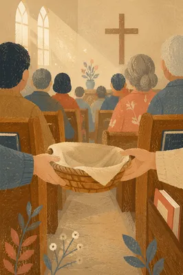 Sunday Offering Basket in Korean Church