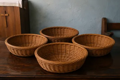 Rattan Offering Baskets in Korean Church