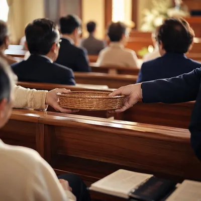 Sunday Offering Basket in Korean Church