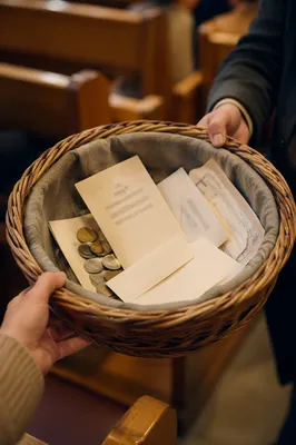 Woven Offering Basket with Envelopes
