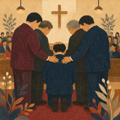 Korean Church Ordination Laying on Hands