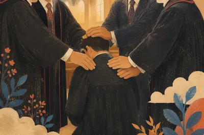 Korean Pastor Ordination Laying on Hands