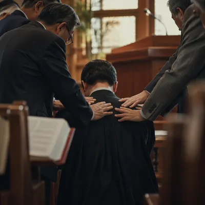 Korean Church Ordination Laying on Hands