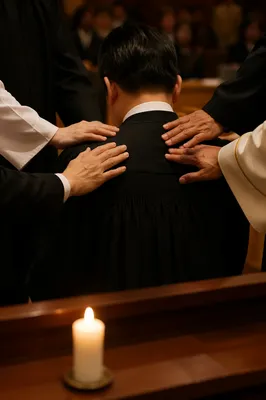 Korean Church Ordination Laying on Hands