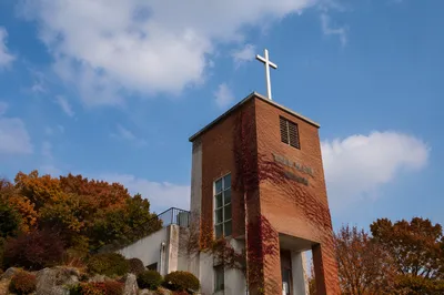 Korean Prayer Chapel Tower with Cross