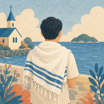 Prayer Shawl at Korean Coastal Retreat