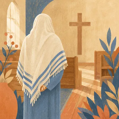 Prayer Shawl in Korean Church Dawn