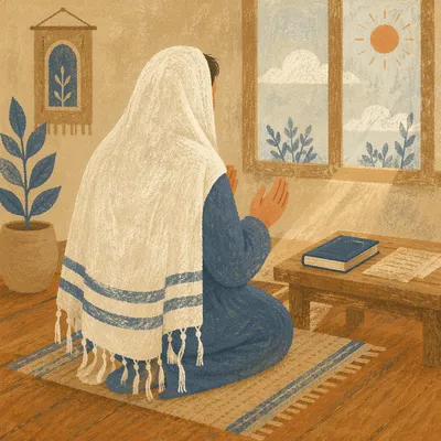 Prayer Shawl in Korean Church Dawn