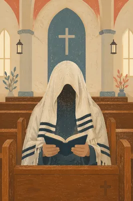 Solitary Worshipper Seated in Korean Church