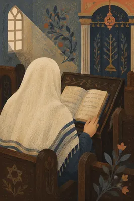 Prayer Shawl in Quiet Korean Church