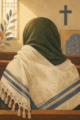 Prayer Shawl in Korean Church Quiet Devotion