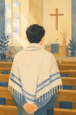 Prayer Shawl in Korean Church Sanctuary