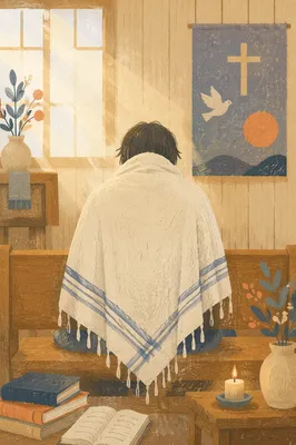 Tallit Prayer Shawl in Korean Church