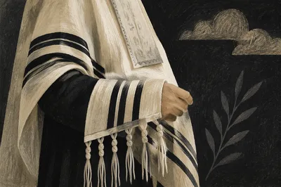 Ivory Tallit Draped in Korean Church