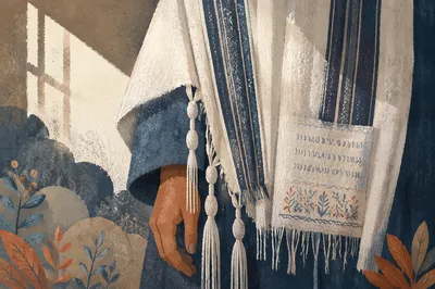 Monochrome Prayer Shawl in Korean Church