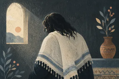 Prayer Shawl in Quiet Korean Church