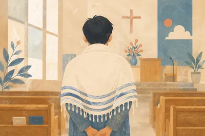 Prayer Shawl in Korean Church Sanctuary