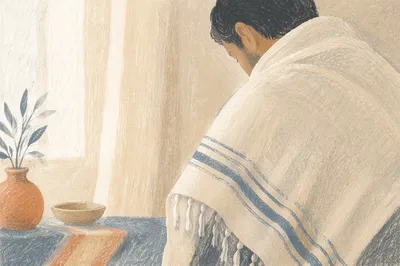 Prayer Shawl in Quiet Korean Church