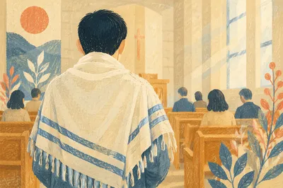 Prayer Shawl in Korean Church Sanctuary
