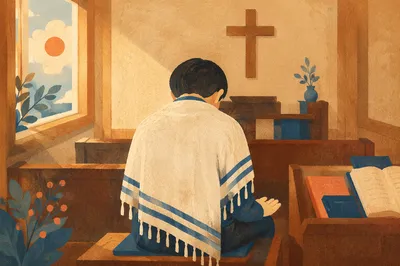 Korean Worshipper in Quiet Prayer Room