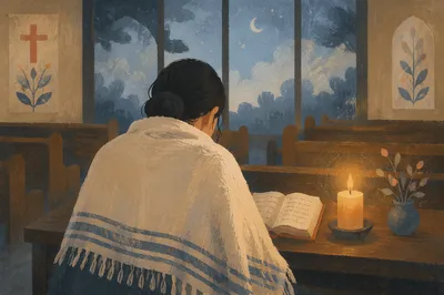 Tallit Prayer Shawl in Korean Church